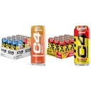 C4 Energy & Smart Energy Drinks Variety Pack, Sokeriton Pre workout Suorituskyky Juo ja C4 Energy Drink, Skittles, Carbonated Sugar Free Pre workout Performance Drink