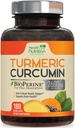 Turmeeric Curcumin Supplement 2600mg - 95% Curcuminoids kanssa Organic Turmeric & BioPerine Black Pepper for Best Imeytyminen, Nature's Vegan Joint Support, non-GMO Tumeric, pullotettu USA - 180 kapselia
