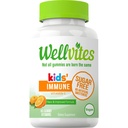Wellvites Sokerittomat lapset Immuunit Daily Gummy Vitamiinit - Vegaani, ei-GMO - C-vitamiinia Gummies lapsille Immuunituki, Ei keinotekoisia makeuttajia, Gluteeniton, Liivate-vapaa, 60 Lukumäärä (30 päivän tarjonta)