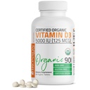 Bronson-vitamiini D3 5000 IU Certified Organic D-vitamiinin täydentää, ei-GMO, USDA Certified, 90 tablettia