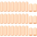 Frienda 30 Pieces Gel Finger Protector Cots Silicone Cover Cap Hihat sormien cracking Trigger Support(Apricot)