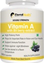 Eterna.l-Health A-vitamiini (kaksinkertainen vahvuus) kanssa mustikkauutteita ja Retinyl Palmitate uutteet- High Potency Form - Tukee tervettä visiota ja immuunijärjestelmää ja tervettä kasvua 90 Veg kapselit