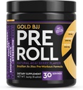 Gold BJ PreRoll - Jiu Jitsu Pre harjoitus täydentää energiaa, keskittyä, ja kestävyys - Taistelutaitoja erityisiä pre-workout jauhe Formula luonnon makuja (Acai Berry, 30 Servings)