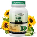 MoxyVites 5HTP 100mg Supplement, Plus B6, 5 HTP Organic koko ruoka - Paras serotoniini Booster - ei-GMO, 120 vegan kapselit