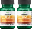 Swanson-vitamiini B12 Metyylikobalamiini - Luonnollinen musta kirsikka maku 2500 mikrog 60 tablettia (2 pakkaus)