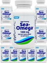 500 Softgels (10 pullo) High Potency Rugby 1000mg Natural Deep Sea Hiccusless Fish Oil Omega-3 Rasvahappo (EPA 300mg & DHA 200mg) miehille & naisille,Promotes Brain/Hair/Skin & Heart Health,Made in USA
