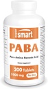 Supersmart - PABA Supplement 3000mg per päivä (para-Aminobentseenihappo) - Natural B Complex Vitamiini - Vesiliukoinen PABA ... Tabletit