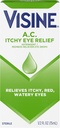 Visine A.C. Itchy Eye Relief Eye Drops sinkkisulfate & Tetrahydrozoliini HCl, Eye Drop hoito punertava Reliever & Astringent for Itchy, Red, Watery & Inritated Eyes, 0,5 fl. oz