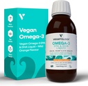 Vegan Omega 3 Liquid, alkaen Microalgae, 800mg EPA DHA, jossa D3-vitamiini, tukee sydän, aivot ja silmien terveys, Natural Fish Oil Alternative, UK Made, Mild Orange Flavored
