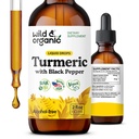 Luonnonvarainen ja orgaaninen Turmeerinen täydennysosa Liquid - Joint Support - Turmeeric Curcumin with Black Pepper Extract - Curcumin Root Drops - Vegan, Sokeri & Alkoholiton Tincture - 2 fl oz