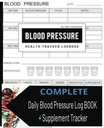 Blood Pressure Journal 7.5"x9.25" 150 sivua [yhdessä Supplement Tracker ] Blood Pressure Loki Kirja päivittäin seuranta