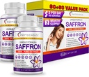 Saffron lisäravinteet - 100% Pure Saffron Extract kapselit - Boost Energy & Mood, Focus, Vision, Tukee silmää, Retina, ja Lens Health, Tuki sydänterveys naisille ja miehille - Valmistettu USA - 120 kapselia