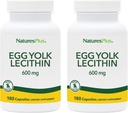 NaturesPlus Egg Yolk Lecithin - 600 mg, 180 kapselia - Pakkaus 2 - soijaton, gluteeniton - 180 Tarjoilu yhteensä
