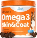 Omega 3 koirille - Omega 3 Fish Oil koirille, Sheddding täydentää lohi öljy koirille iho ja takki, vähentää kutina & tukee sydän terveys - 90 Dog Allergia Chews kutiava iho