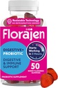Florajen Organic Probiotic Gummies for Women & Men - Gut Health & Immunosupport Supplement - Ummetus & turvotus Relief - 50 Gummies