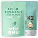 Oregano-kapseleiden öljy & D3-vitamiini 10000 iu Plus K2 (MK-7) 200 mikrog, 300 Coconut Oil Softgels