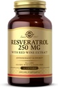 Solgar Resveratrol 250 mg Red Wine Extract - 60 Softgels - Antioksidantti Support - Ei-GMO, Gluteeniton, Dairy Free - 60 tarjoilua