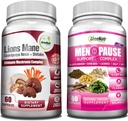 GreeNatr Energy Boost Plus Menopause Tuki Bundle: Sieni täydentää tarjoaa Natural Energy Boost, edistää kestävää elinvoimaa + kasviperäisten vaihdevuosi Complex Hot Flass, yöhietot
