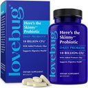 LOVEBUG Skinny Prebiootit ja probiootit naisille Ruoansulatusterveys ja immuuni tuki - 10 miljardia PMY Probiootti kanta Gut Health, Gas, Ummetus ja turvotus, 60ct