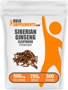 BulkSupplements.com Eleuthero Powder - Siperian Ginseng Powder, Eleutherococcus senticosus, Ginseng Herbal Supplement - Gluteeniton, 500 mg per tarjoilu, 250g (8.8 oz) (pakkaus 1)