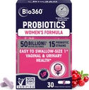 Bio360 Probiootit naisille Vaginigal Health - tukee pH Balance, emätin, virtsan, & Ruoansulatus - 50 miljardia PMY & 15 ainutlaatuinen kanta terveeseen emättimeen Odor & emättimeen Flora - Kestoaika