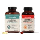 NatureWise 1000mg Omega 3 600mg EPA 400mg DHA-vitamiini E 180ct & B-vitamiinikompleksi naisille ja miehille 150 Softgels[5-Kuukauden tarjonta]