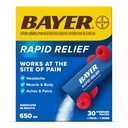 Bayer Rapid Relief -jauhepakkaukset, joissa on aspiriinia ja kofeiinia, ratkaistavissa nopeasti toimivat kipulääkkeet päänsärkyyn, lihas- ja vartalokipuun, vadelmamamaku (pakkaus voi vaihdella), 3 x 10 annoksen pakkaus