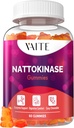 VAITE Nattokinaasi Supplement 2000 FU (Fibrinolyyttiset yksiköt) 100 mg - Entsyymi täydentää, Vegan Formula, Tukee terveyttä, Double Strength, Ei-GMO, Soy Free, Gluteeniton, 60 Kasvissyöjä Gummies