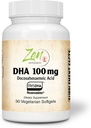 Zen lisäravinteet - Neuromins DHA 100 Mg - Vegan & Algae Lähde DHA täydentää tukee silmien terveys, sydänterveys, ja Optimal Wellness 30-Vegcaps