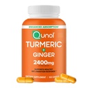 Qunol Turmeric Curcumin with Black Pepper & Inkivääri, 2400 mg Turmeric Extract with 95% Curcuminoids, Extra Strength Supplement, Enhanced Absorption, Joint Support Supplement, 105