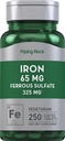 Piping Rock Iron Ferrous Sulfate 65 mg ... 250 tablettia...