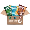 Quest Nutrition Protein Chips Variety Pack, BBQ, Cheddar & Sour Cream, Sour Cream & Sipuli, korkea proteiini, Low Carb, 1,1 oz (Pakkaus 12)