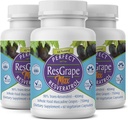 Täydellinen ResGrape Max, 60 kasviskapselia per pullo(Pack of 3) ~ 99% Trans- Resveratrol & Muscadine Grape ~ Anti-aging Supplement & Potent Antioksidantti