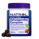 Natrol Ashwagandha täydellinen Gummy, 3-in-1 Daily Stressi tukea, tukee parempaa mielialaa, vähentää satunnaista stressiä ja väsymystä, 30 Gummy, jopa 15 päivän tarjonta