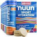 Nuun Sport Elektrolyyttitabletit, joissa on magnesiumia, kalsiumia, kaliumia, kloridia ja natriumia, gluteeniton ja vegaaninen, sekoitettuja makuja, 6 pakkausta (60 tarjoilua yhteensä)