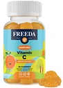 FREEDA C-vitamiinia Lasten C-vitamiinia Gummies - Lapset Sokeritonta VIT C Gummy Chewable aikuisille, Teini-ikäiset & lapset - Certified Kosher, herkullinen appelsiini maku, nolla sokeri immuuni tuki täydentää (60 Ct)