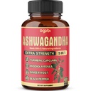 90 kapselia - Ashwagandhan lisäkapselit - inkiväärijuuri, kurkuma, rodiola Rosea ja mustapippuri