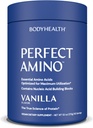 BodyHealth PerfectAmino Powder - BCAA ja EAA Powder for Pre and Post Treout - Aminohappo Energy Drink miesten ja naisten tukea Lean Lihas ja Recovery - Vanilla - 60 Tarjoilut