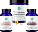 Ora Organic Vegan Collagen, Probiootit, Prebiootit & BeYouTiful Bundle: Aloe Vera - Vanilla Flavor, 20 Servings + 60 Vegaani Probiootti Kapselit + Hiukset, iho, & kynnet Tuki, 60 Vegan Kapselit