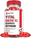 Justifed Laboratories Vital Grow XL Extreme 2000MG Performance Gummies Advanced Formulated with ACV Pomegranate Beet Juice Powder B12 Vegan Non GMO 60 Gummys