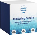 Layer Origin MitiAging Bundle, Anti-Aging 2-Bottle Pack: Gut Biome Palauta ja Mitokondriot Revive - Boost Cellular Health Luonnollisesti, 30 päivän tarjonta