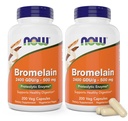 Nyt bromelain 500 mg, 200 Veg-kapselia (pakkaus 2) Täydennys - Ei-GMO, Vegan 500 mg Caps