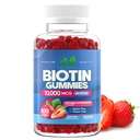 Biotiini 10 000 mcg Gummies for Women & Men (100 Count) - 2x Maximum Strength Biotin for Hair Growth, Skin & Nails - Gluteeniton, Vegaani, Ei-GMO, Great Makeing Mansikka Maku - 100 Gummy