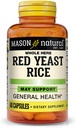 MASON NATURAL Red Hiest Rice, tukee sydämen terveyden ja verenkierron, kasviperäisten täydentää, 60 kapselia