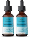 HERBAMAMA Herbal Liquid Drops Kit - Bundle of Motherwort Extract & Ashwagandha Tincture 2 fl oz - Vegaani, ei-GMO, sokeri & alkoholiton - 2 pakkaus