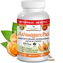 UDAF Varmennettu Organic Ashwagandha Black Pepper - 180 kapselia - 1965 mg Extra vahvuus stressi, uni, mieliala, Kilpirauhasen, Focus, hiukset, Vegaani puhdas juuriuutejauhe - miesten ja naisten täydentää