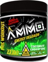 AMMO ® Energy ReloadsTM Pre Treenout Powder - 300mg Kofeiini Nolla Sugar Vital Aminos ja Electrolytes Ei keinotekoisia makuja tai värejä (Coconut Crossfire)