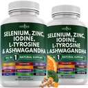 NEW AGE Selenium, Sinkki, Jodi, L Tyrosine, Ashwagandha - Supplement for Women and Men with Bladderwrack, Turmeric, Silica Kelp, Schisandra - 120 Count