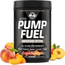 PMD Sports Pump Fuel Ultra Medium Stim - Premium Pre Trenout Powder & Muscle Pump, Suurempi Focus, Endurance & Recovery, Premium Creatiini, Arginiini & Beta Alanine - Peach Nectarine (30 Servings)