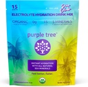 Violetti puu Organic Electrolyte Hydration Packets Pina Colada Flavor, sokeriton nestekosteus Sticks nopea nesteytys, päivittäin Electrolyte Drink Mix for Dehydration Relief, 15 To-Go Packs